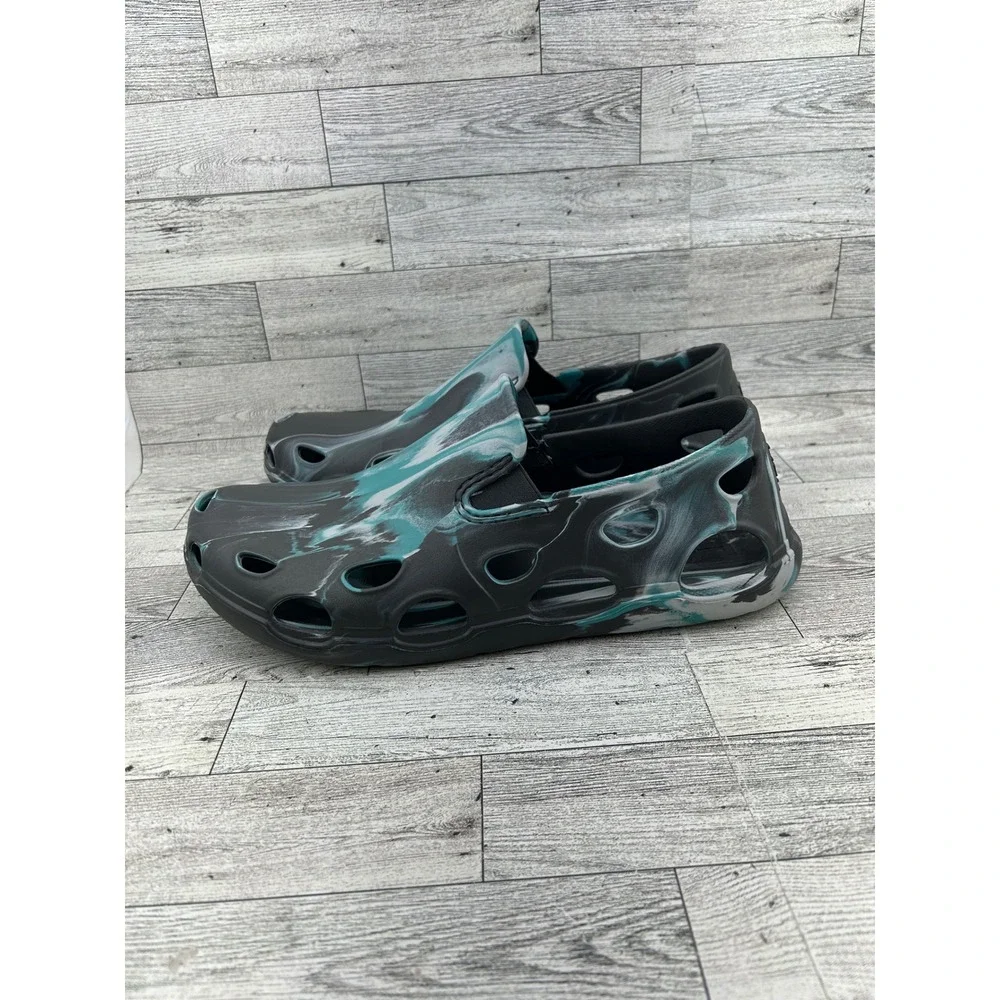 Huk Brewster Marble Shoes Men Sz 12 Black Teal Slip On Water Fishing Boating EVA